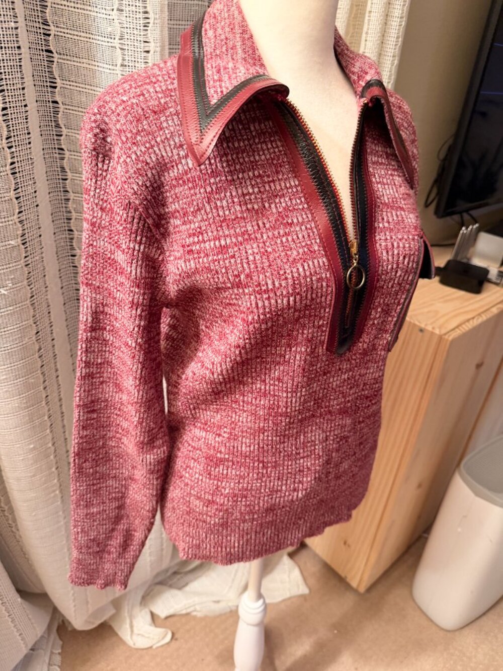 Vintage men's half zip collar sweater - Picture 2 of 4